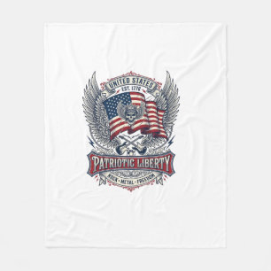 Patriotic Bandanna Rocker Old Glory Music Rock Met Fleece Blanket