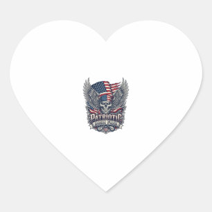 Patriotic Bandanna Rocker Old Glory Music Rock Met Heart Sticker
