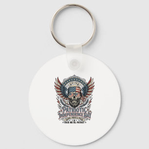 Patriotic Bandanna Rocker Old Glory Music Rock Met Key Ring