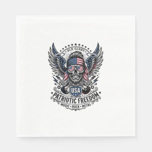 Patriotic Bandanna Rocker Old Glory Music Rock Met Napkin