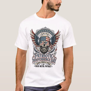 Patriotic Bandanna Rocker Old Glory Music Rock Met T-Shirt