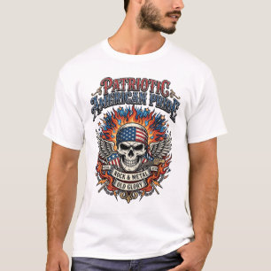 Patriotic Bandanna Rocker Old Glory Music Rock Met T-Shirt