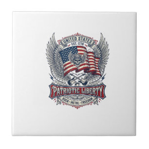 Patriotic Bandanna Rocker Old Glory Music Rock Met Tile