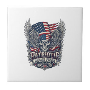 Patriotic Bandanna Rocker Old Glory Music Rock Met Tile