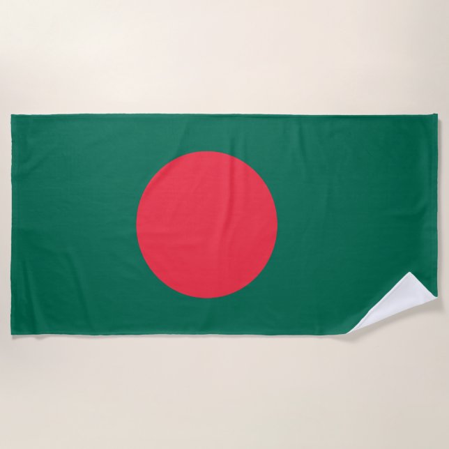 Patriotic Bangladeshi Flag Beach Towel (Front)