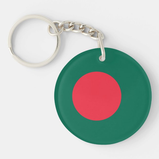 Patriotic Bangladeshi Flag Keychain (Front)