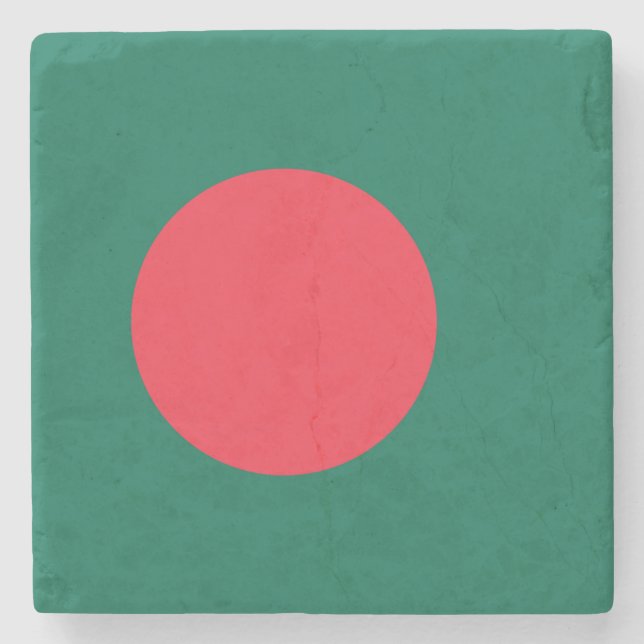 Patriotic Bangladeshi Flag Stone Coaster (Front)
