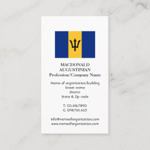 Patriotic   BARBADOS FLAG Add   Photo Business Card