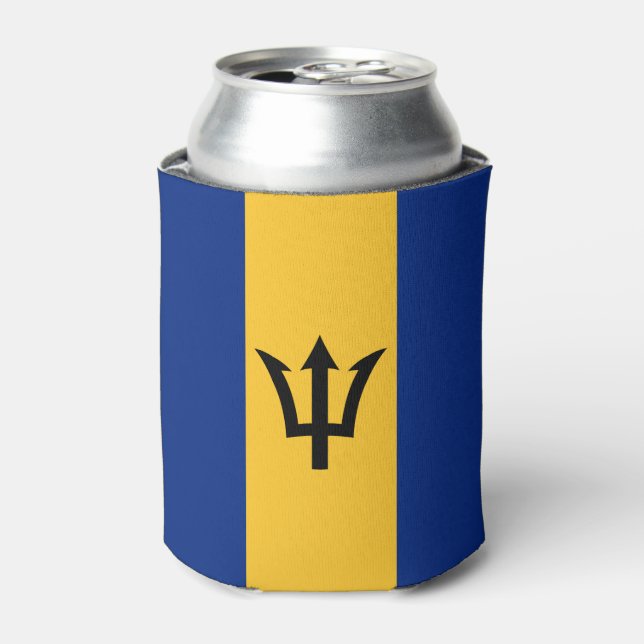 Patriotic Barbados Flag Can Cooler (Can Front)