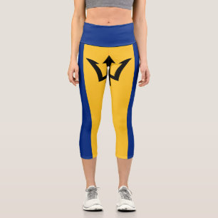 Patriotic Barbados Flag Capri Leggings