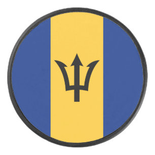 Patriotic Barbados Flag Hockey Puck