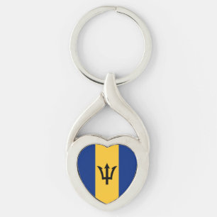 Patriotic Barbados Flag Key Ring