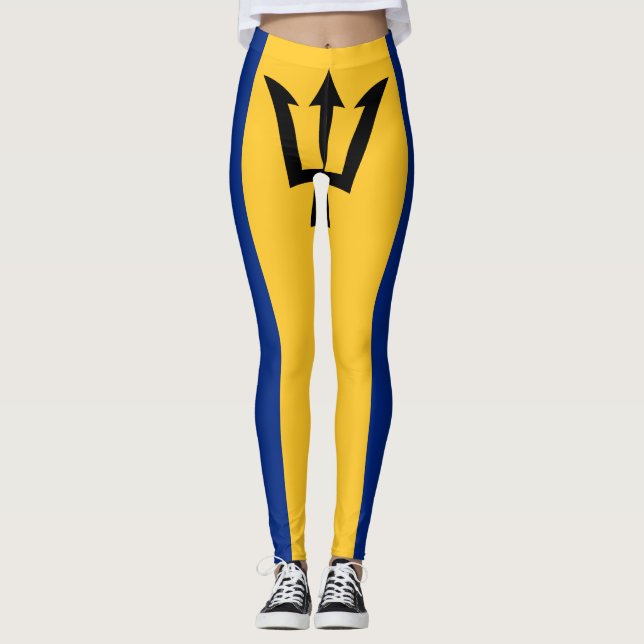 Patriotic Barbados Flag Leggings (Front)