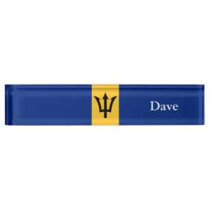 Patriotic Barbados Flag Nameplate