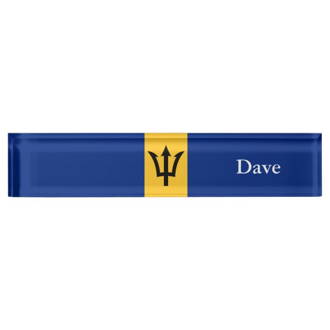 Patriotic Barbados Flag Nameplate (Front)