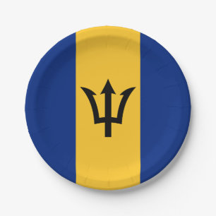 Patriotic Barbados Flag Paper Plate
