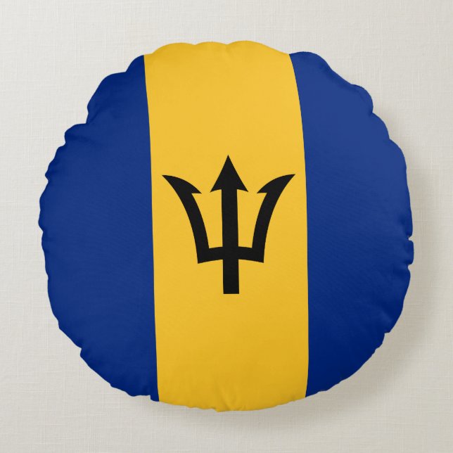 Patriotic Barbados Flag Round Cushion (Front)