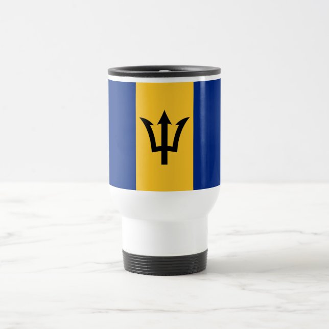 Patriotic Barbados Flag Travel Mug (Center)
