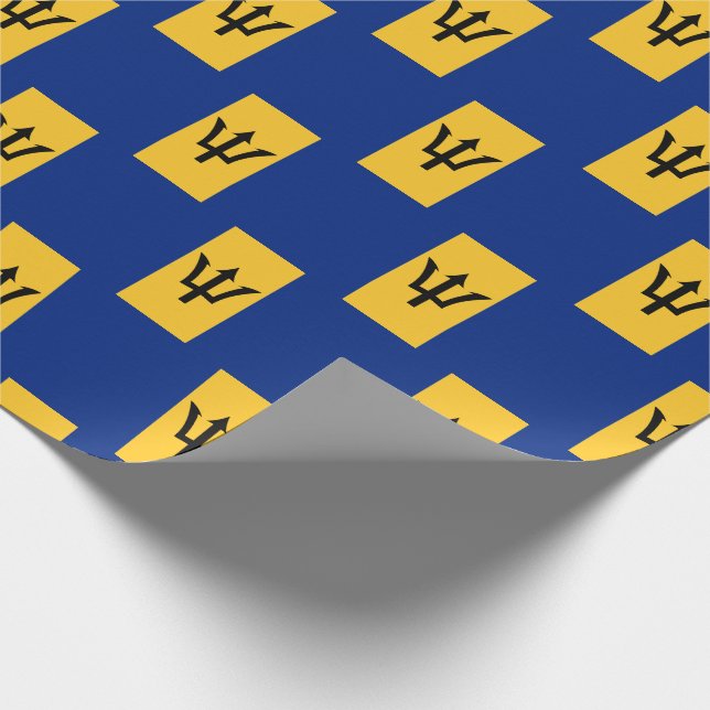 Patriotic BARBADOS FLAG Wrapping Paper (Corner)