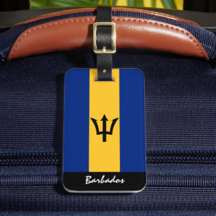 Patriotic Barbados Luggage Tags, Barbados Flag Tag