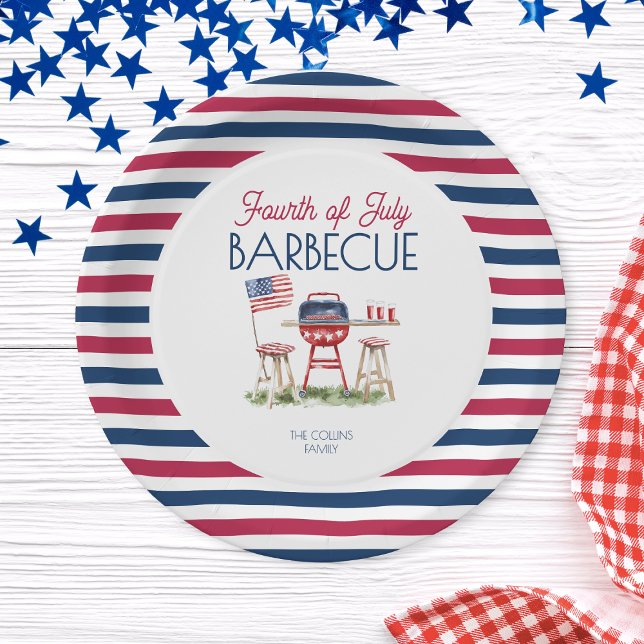 Patriotic Barbecue Flag 4th of July Summer Party Paper Plate (Patriotic Barbecue Flag 4th of July Summer Party Paper Plates)