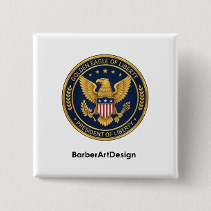 Patriotic Barber Unity Shield - Professional Round 15 Cm Square Badge