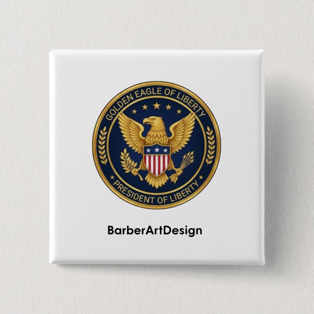 Patriotic Barber Unity Shield - Professional Round 15 Cm Square Badge (Front)