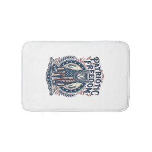 Patriotic Barn Cat Vector Graphic Tee_1 Bath Mat