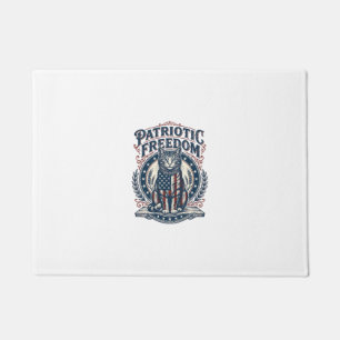 Patriotic Barn Cat Vector Graphic Tee_1 Doormat
