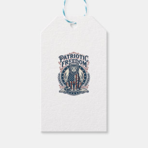 Patriotic Barn Cat Vector Graphic Tee_1 Gift Tags