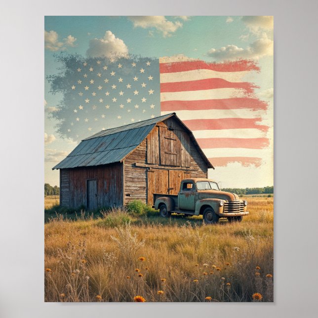 Patriotic Barn Digital Poster (Front)