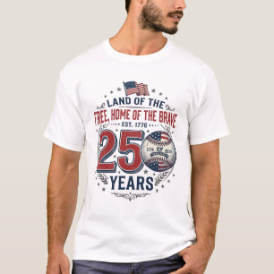 Patriotic Baseball 250 Years Vintage Shirt Design_