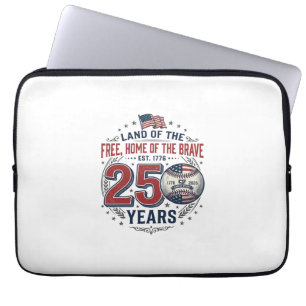 Patriotic Baseball 250 Years Vintage Shirt Design_ Laptop Sleeve