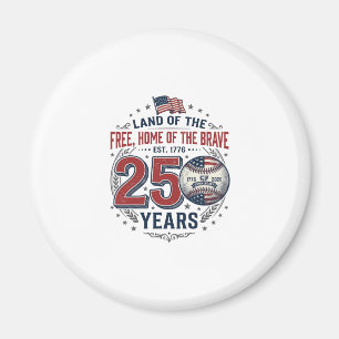 Patriotic Baseball 250 Years Vintage Shirt Design_ Magnet