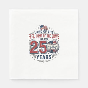 Patriotic Baseball 250 Years Vintage Shirt Design_ Napkin