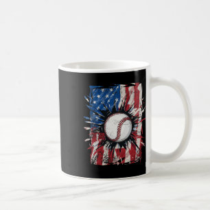 Patriotic Baseball 4th Of July Men Usa American Fl Coffee Mug