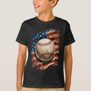 Patriotic Baseball 4th Of July Vintage Usa America T-Shirt
