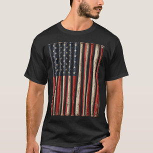 Patriotic Baseball American Flag USA 4th of July T-Shirt