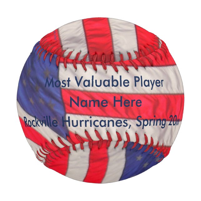 Patriotic Baseball American Flags, MVP Award (Front)