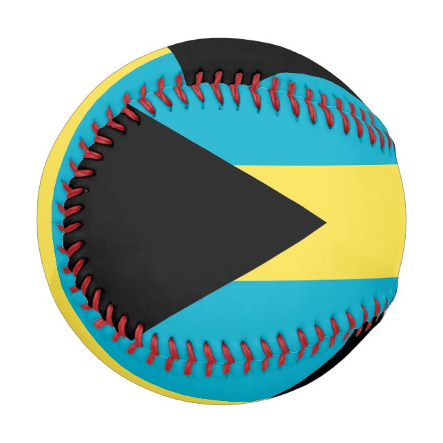 Patriotic baseball ball with flag of Bahamas (Front Left)
