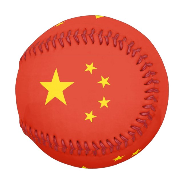 Patriotic baseball ball with flag of China (Front Right)