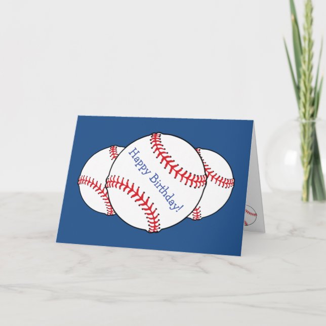 Patriotic Baseball Birthday Card (Front)