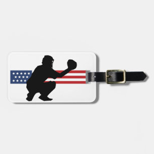 Patriotic Baseball Design Luggage Tags