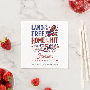 Patriotic Baseball July 2026   America 250 Napkin