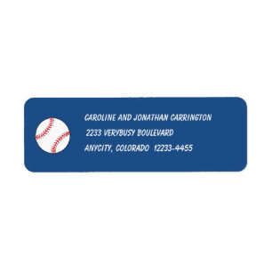 Patriotic Baseball Return Address Label