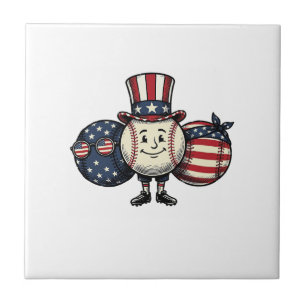 Patriotic Baseball Trio Vintage Vector Shirt_1 Tile