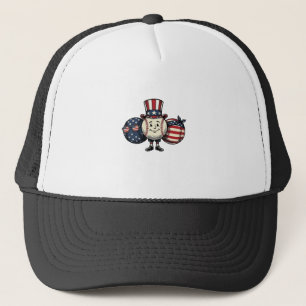 Patriotic Baseball Trio Vintage Vector Shirt_1 Trucker Hat