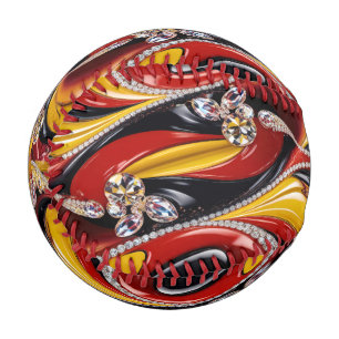 Patriotic baseball with Belgian Colors