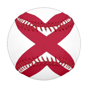 Patriotic baseball with flag of Alabama, USA