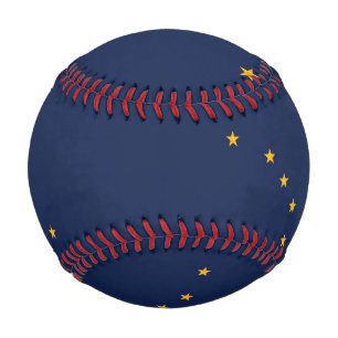 Patriotic baseball with flag of Alaska, USA